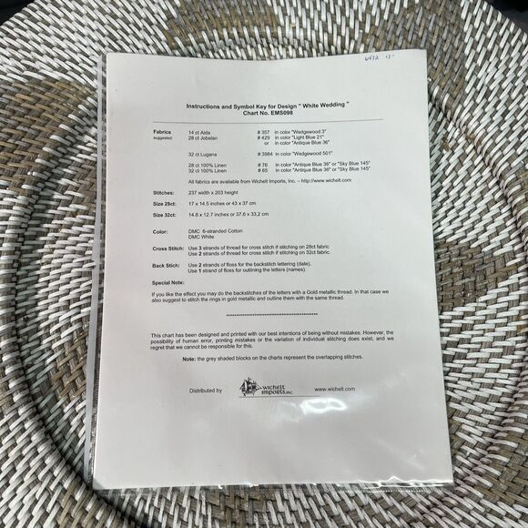 White Wedding Counted Cross Stitch Pattern - Picture 2 of 3